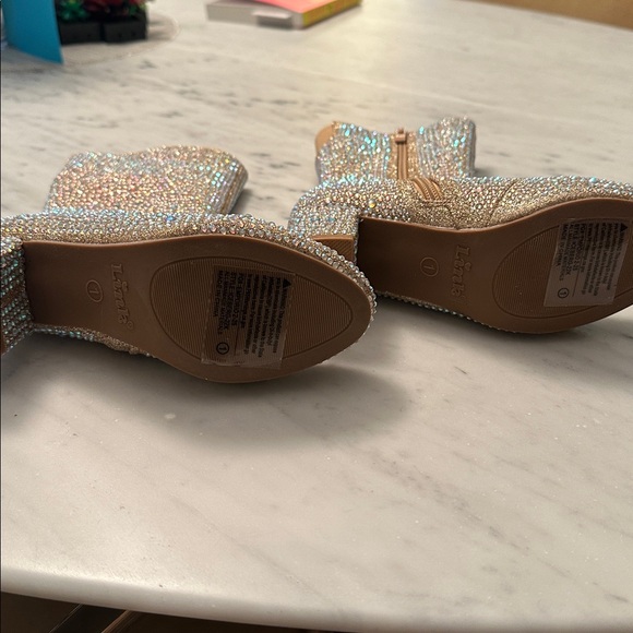 Rhinestone-Embellished Girls Boots - Picture 3 of 3